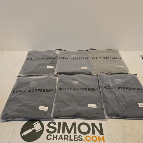 SET OF APPROXIMATELY 20 ASSORTED BUILT DIFFERENT T-SHIRTS/SHIRTS IN VARIOUS COLOURS AND SIZES