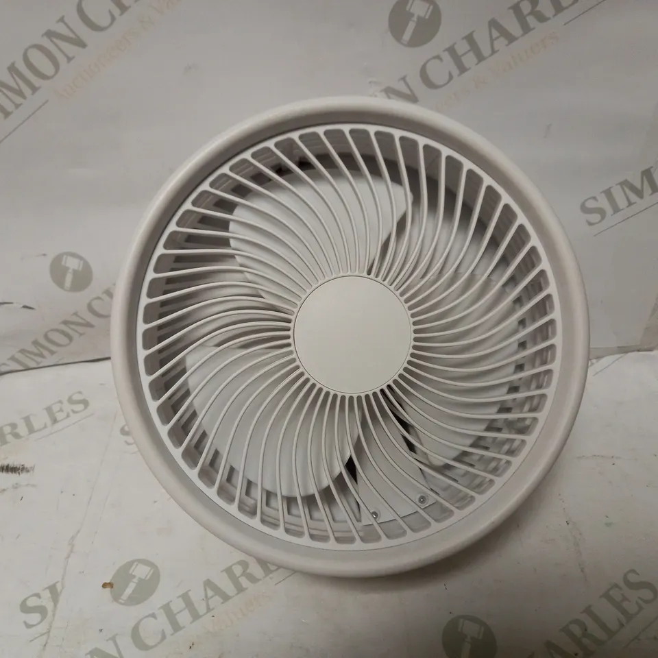 BELL & HOWELL RECHARGEABLE EXTENDABLE DESK & FLOOR FAN, WHITE