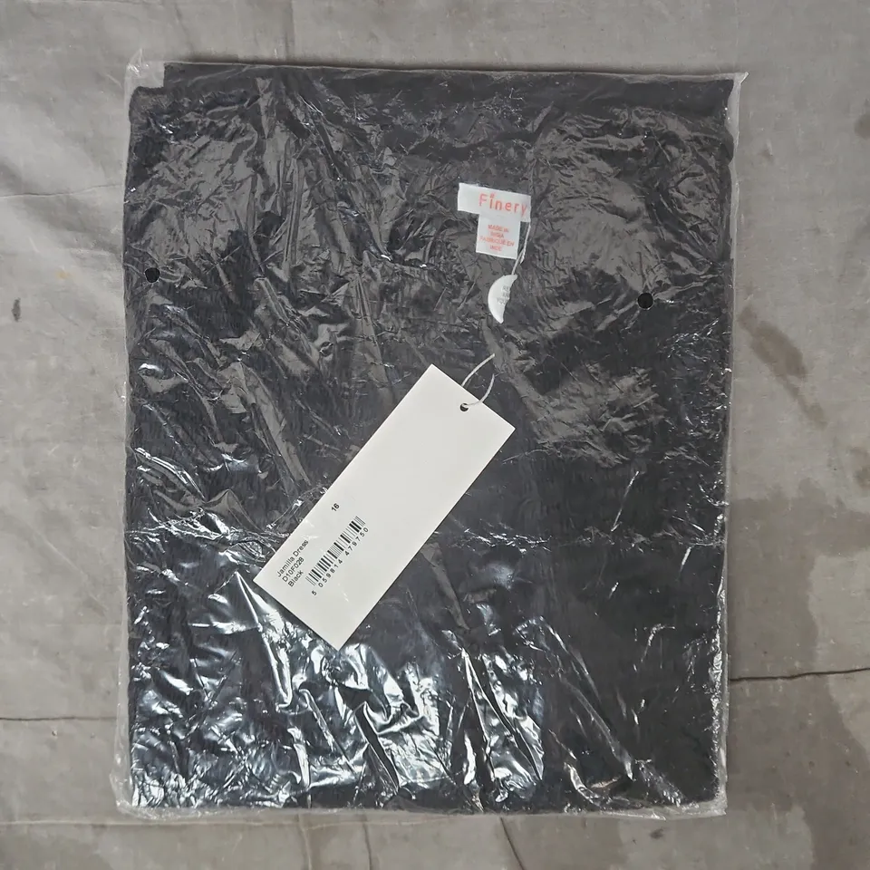 BAGGED FINERY JAMILIA DRESS IN BLACK SIZE 16