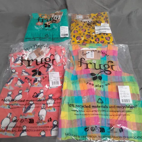 FRUGI LOT OF 4 ASSORTED ITEMS OF CLOTHING TO INCLUDE - LACEY REVERSIBLE DUNGAREE 12-18M - JESSE SEERSUCKER DUNGAREE 18-24M - DEE DRESS 12-18M