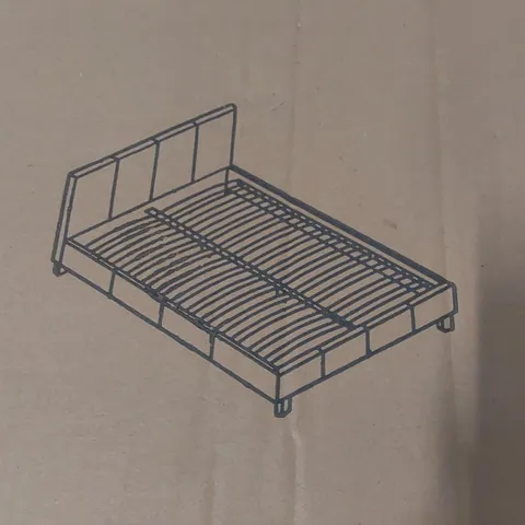 BOXED 4'6 DOUBLE BED FRAME - BROWN (3 BOXES)