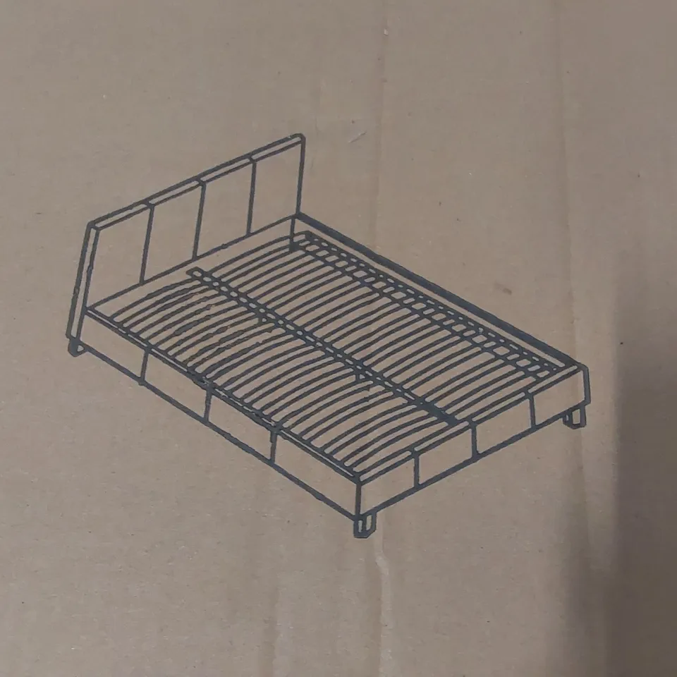 BOXED 4'6 DOUBLE BED FRAME - BROWN (3 BOXES)