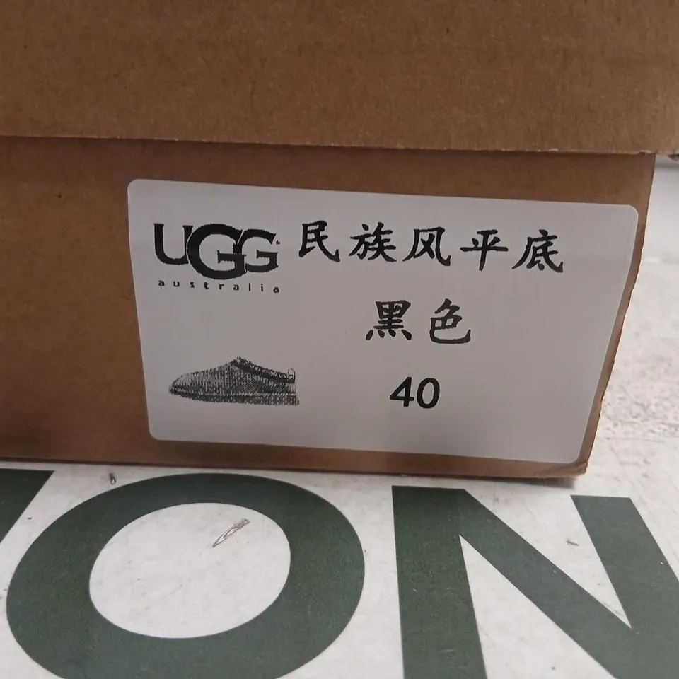 UGG BLACK SLIPPERS – UK 6 (EU 40)