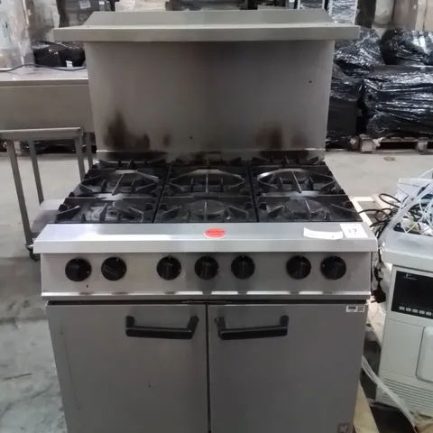 FALCON DOMINATOR PLUS G3101 6 BURNER GAS OVEN RANGE, A COMMERCIAL-GRADE COOKING APPLIANCE. 