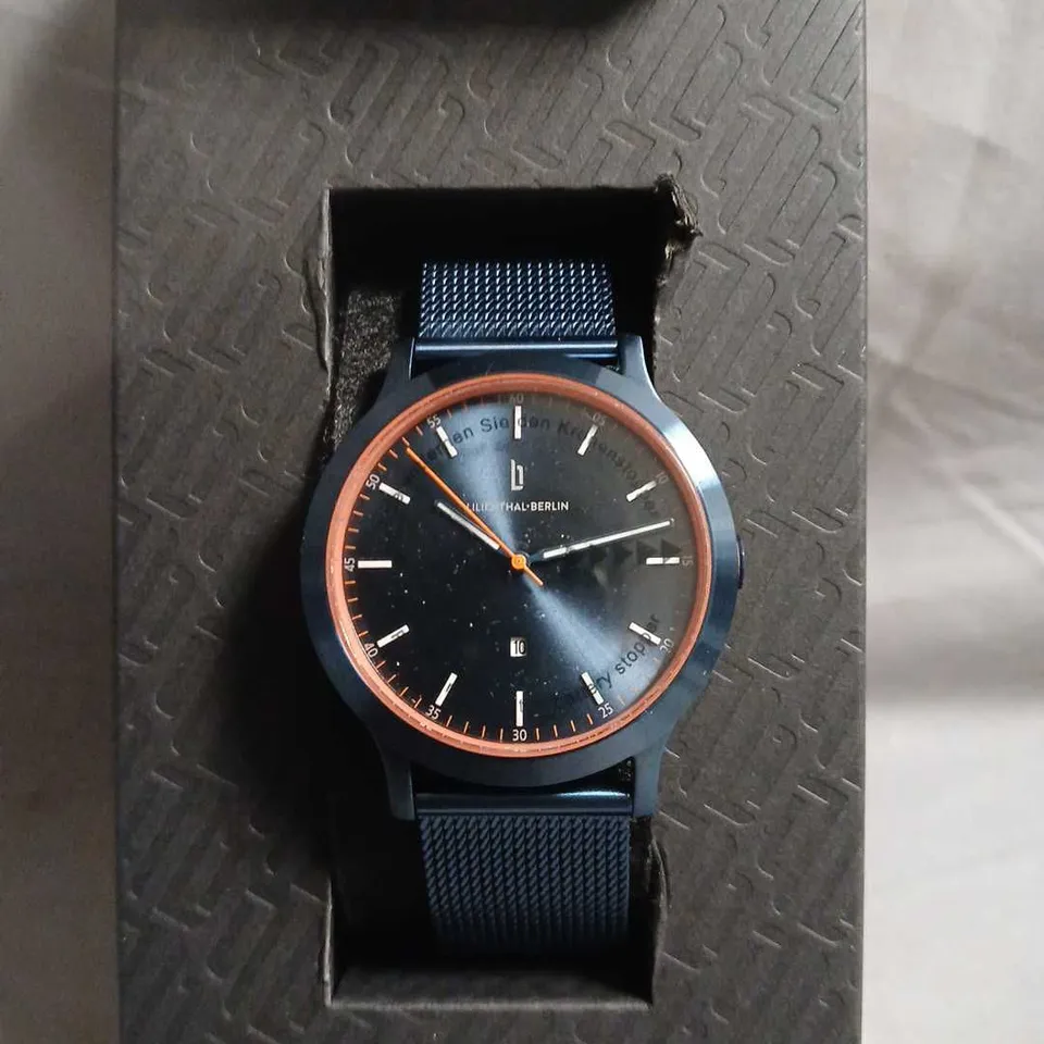 HUXLEY BERLIN BLUE-ORANGE MESH WATCH – 40MM, H01-107-B023EB