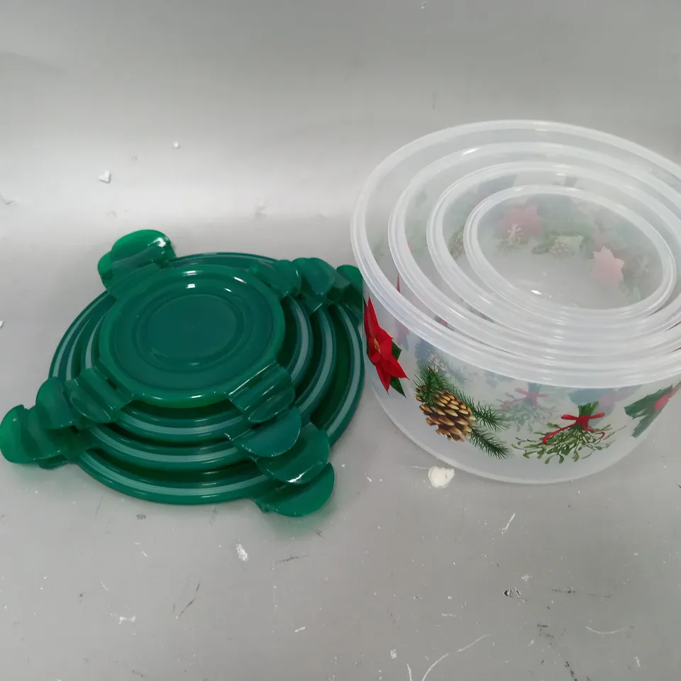 3 PIECE CHRISTMAS PRINT FOOD CONTAINERS
