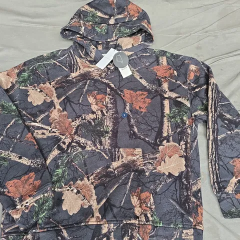 HOLLISTER BOXY FIT CAMO HOODIE - SMALL