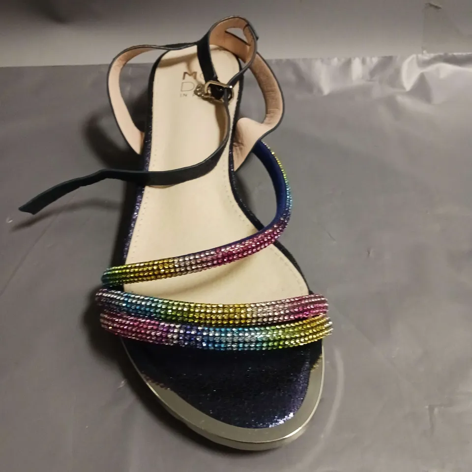 MODA IN PELLE LADIES SANDAL WITH MULTI-COLOURED GLITTER DETAIL SIZE EU 40
