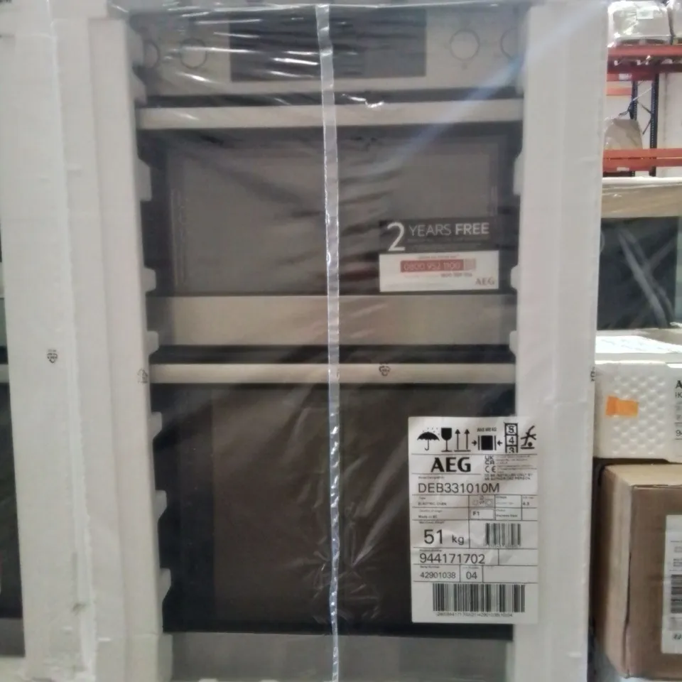 AEG INTEGRATED DOUBLE ELECTRIC OVEN STAINLESS STEEL A/A RATED Model DEB331010M RRP £709