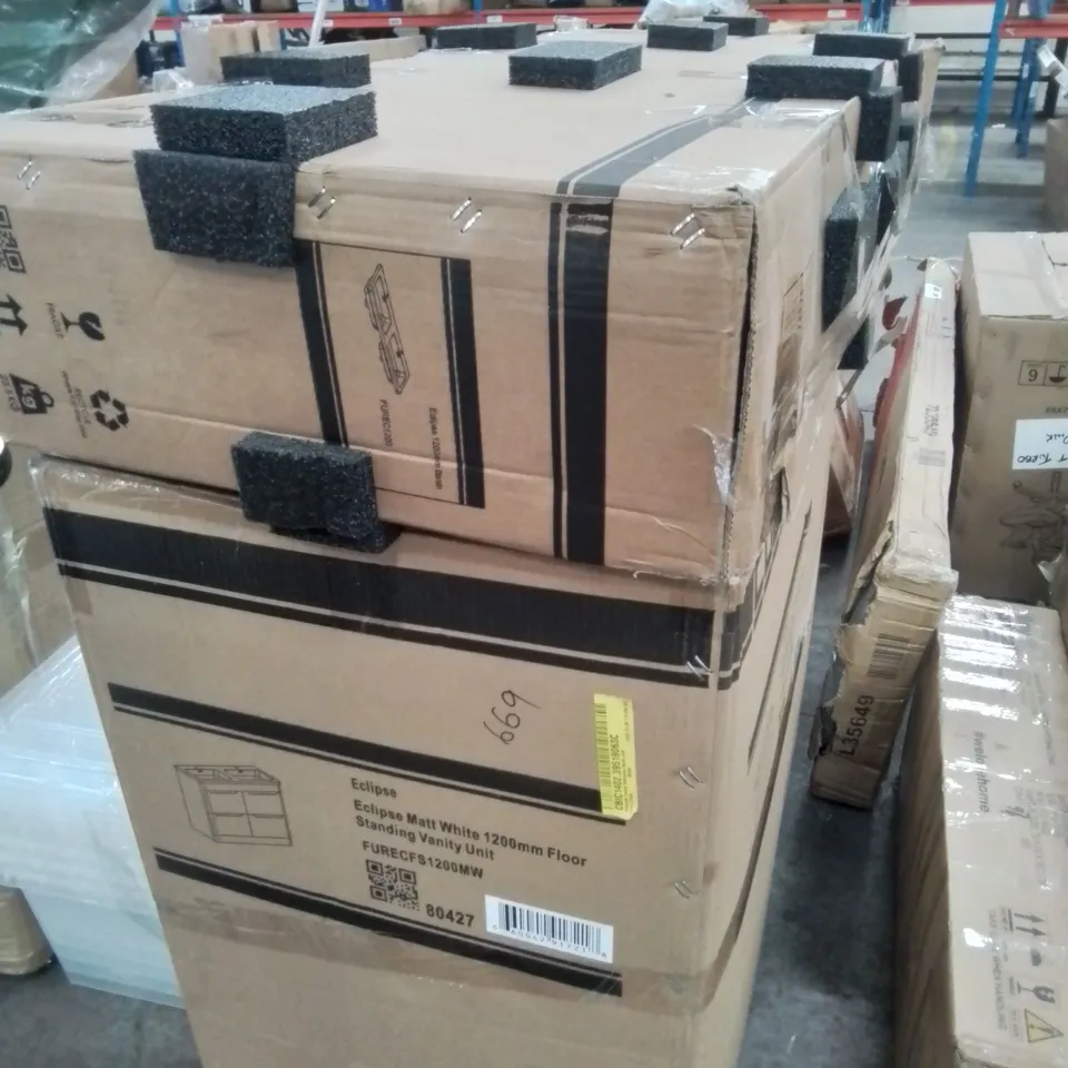 BOXED ECLIPSE MATT WHITE 1200MM FLOOR STANDING VANITY UNIT