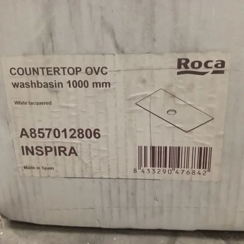 BRAND NEW BOXED ROCA INSPIRA COUNTERTOP FOR ON-COUNTERTOP BASINS 1000 X 498MM - GLOSS WHITE A857012806
