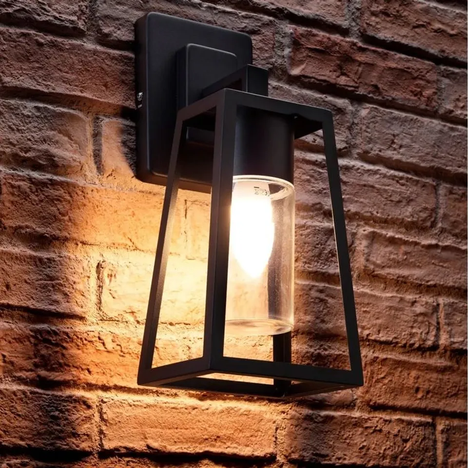 BOXED GARIBAY BLACK 37.5cm OUTDOOR WALL LIGHT