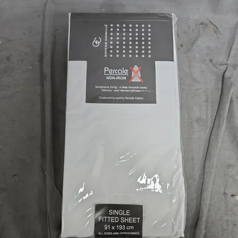 GAVENO CAVAILIA PERCALE SINGLE FITTED SHEET (91X193CM)