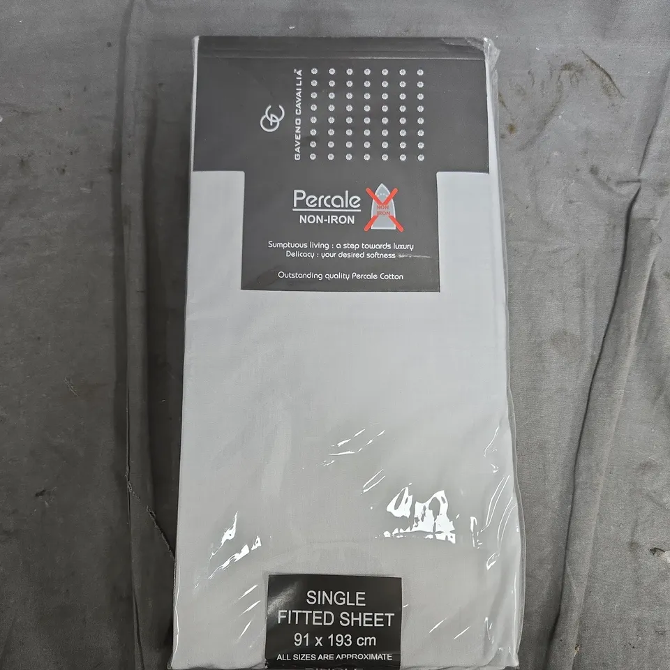 GAVENO CAVAILIA PERCALE SINGLE FITTED SHEET (91X193CM)