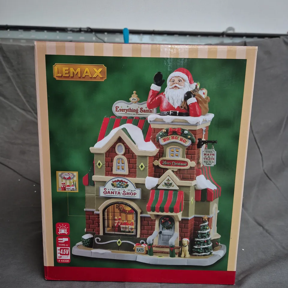 LEMAX PORCELAIN LIGHTED BUILDING - THE SANTA SHOP