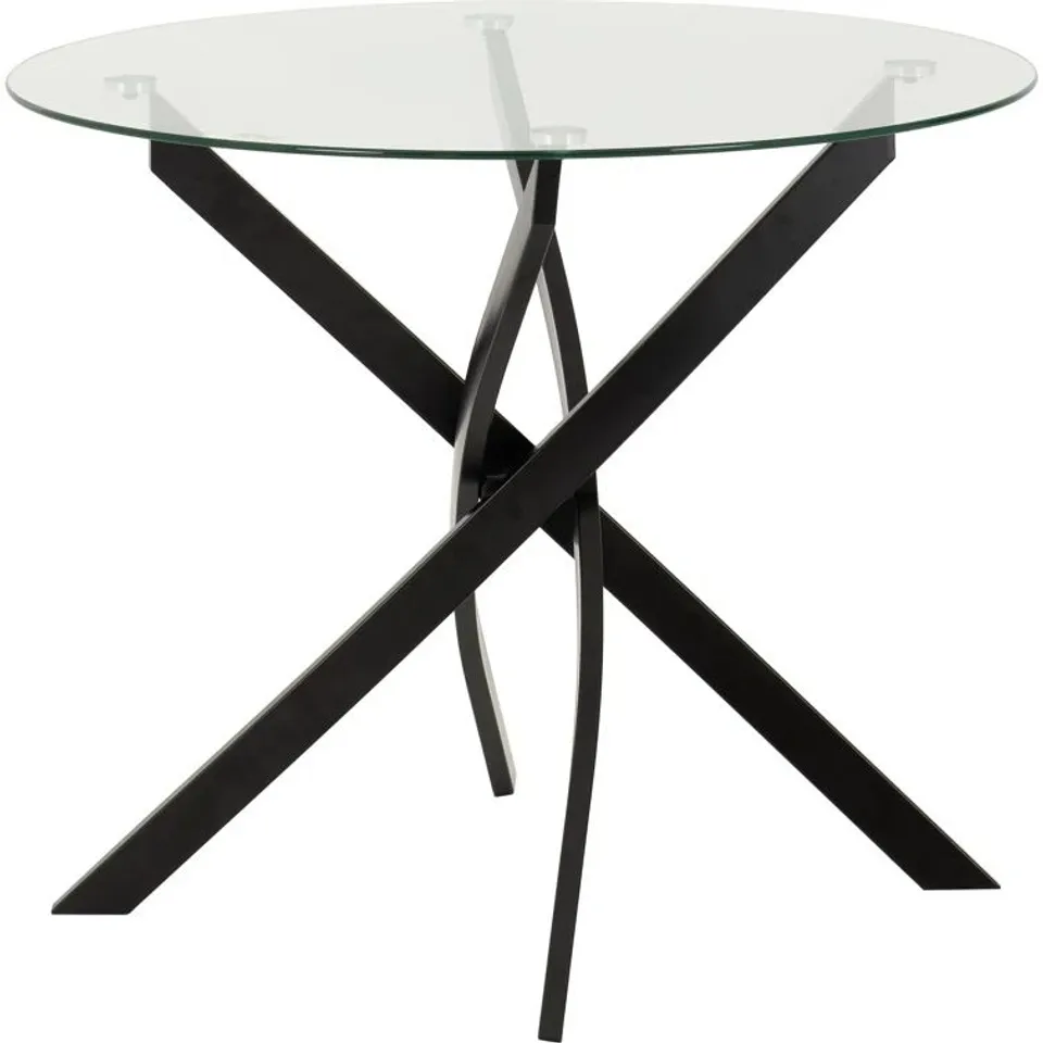 BOXED BLONNIE ROUND GLASS DINING TABLE (BOX 2 OF 2 ONLY)