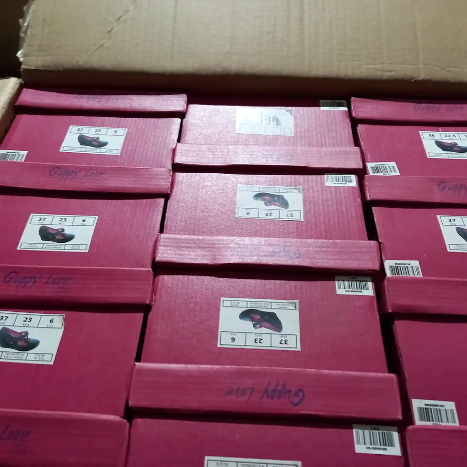 APPROXIMATELY 12 BOXED PAIRS OF GUPPY LOVE BY BLOWFISH WEDGE SHOES IN VARIOUS SIZES TO INCLUDE SIZE 37EU