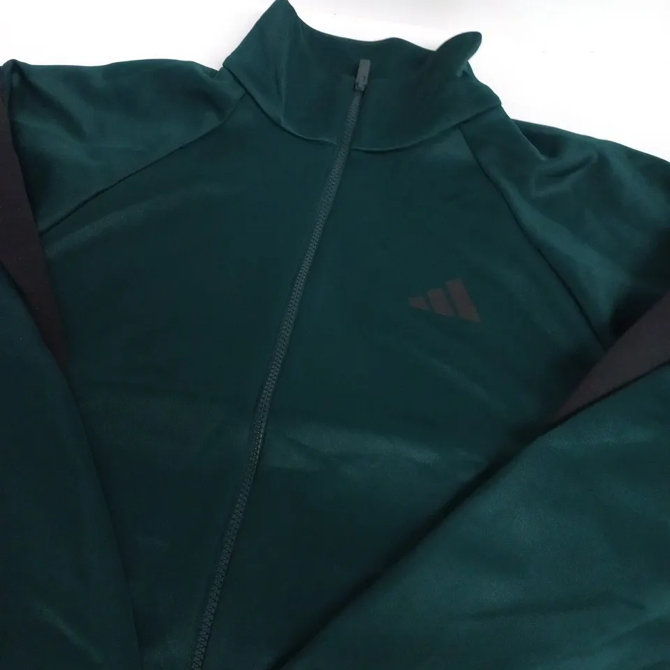 ADIDAS ZIP-THROUGH JACKET – TEAL GREEN, UK L