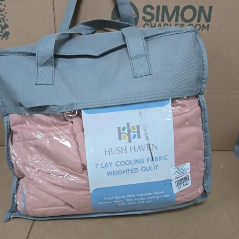 HUSH HAVEN 7‑LAY COOLING FABRIC WEIGHTED QUILT, 150 X 203 CM