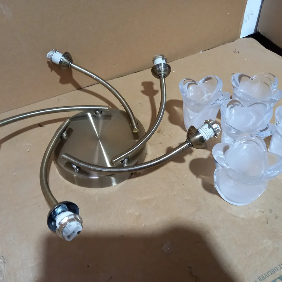 PAGAZZI BEAUFORT 5 WAY FLORAL GLASS CEILING LIGHT 