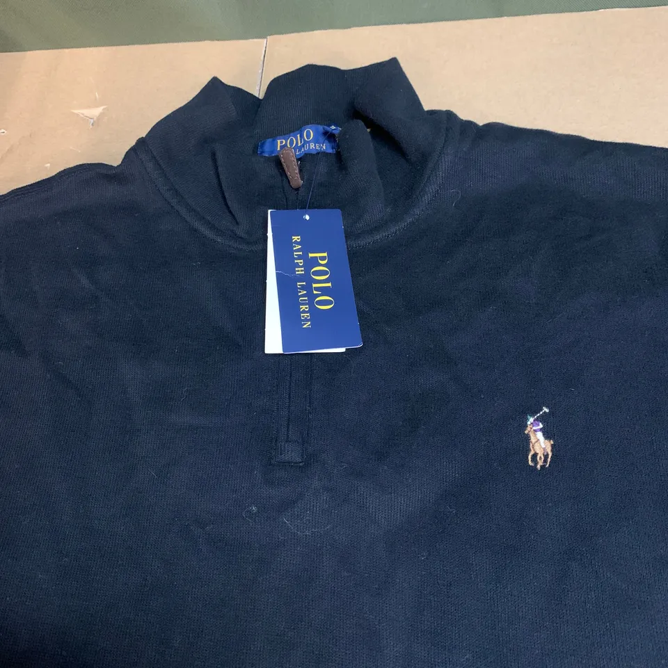 POLO RALPH LAUREN 1/4 ZIPPED KNITTED JUMPER SIZE XL