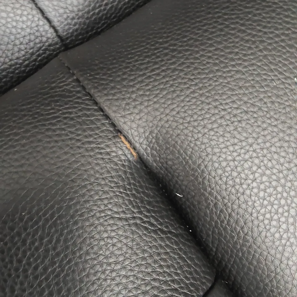 DESIGNER 5 SEATER CURVED LEATHER UPHOLSTERED MANUAL RECLINER SOFA - BLACK