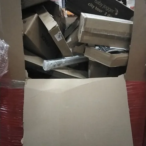 PALLET OF HOUSEHOLD ITEMS TO INCLUDE BABY JOGGER, AUDIO TURNTABLE, ELECTRIC COOKTOP AND OTHER ASSORTED ITEMS...