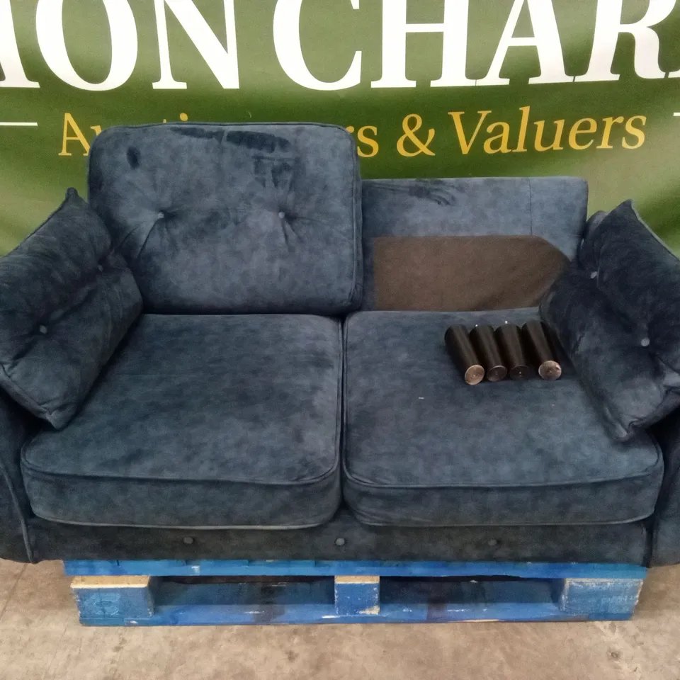 PAULO FABRIC 2 SEATER SOFA - NAVY