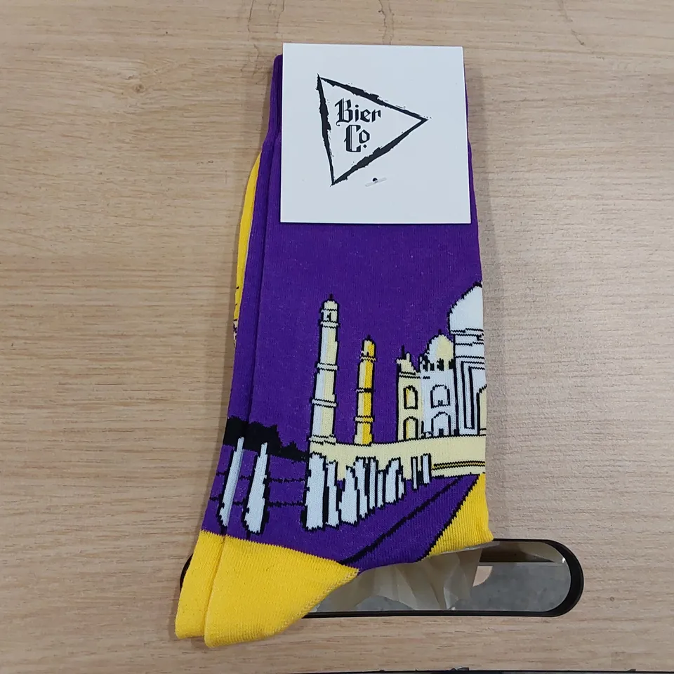 BOX OF BRAND NEW BIER CO 'BAU INDIA' SOCKS // APPROXIMATELY 360 PAIRS (1 BOX)