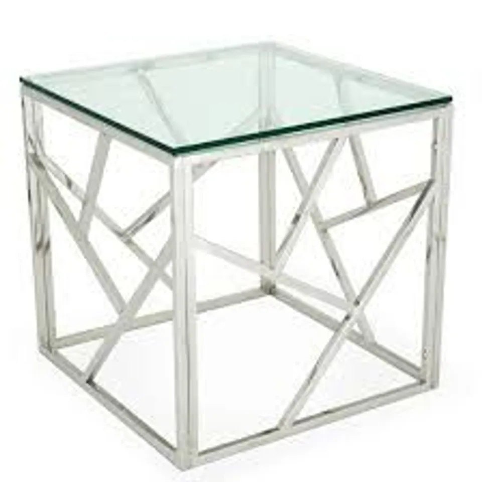 BRAND NEW BOXED BETTY LAMP TABLE - STAINLESS STEEL/SILVER (1 BOX)