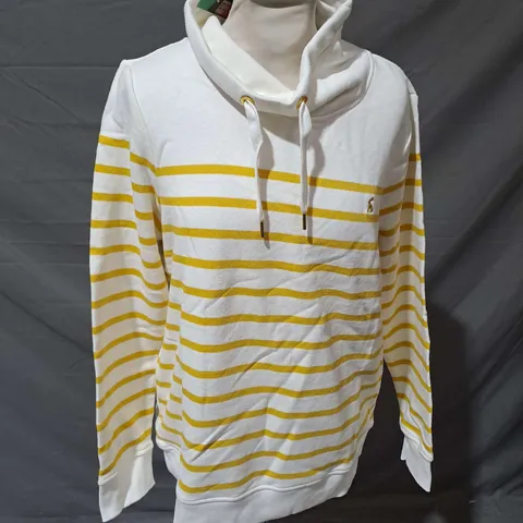 JOULES KINSLEY JUMPER IN CREAM GOLD STRIPE SIZE 12