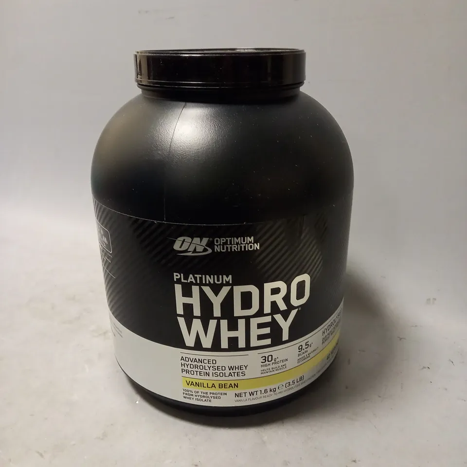 SEALED OPTIMUM NUTRITION PLATINUM HYDRO WHEY - VANILLA BEAN - 1.6KG 