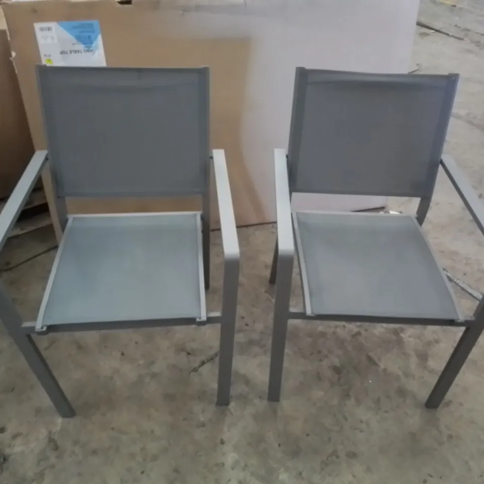 GOODHOME SET OF 4 MOOREA ALUMINIUM FRAME CHAIRS 