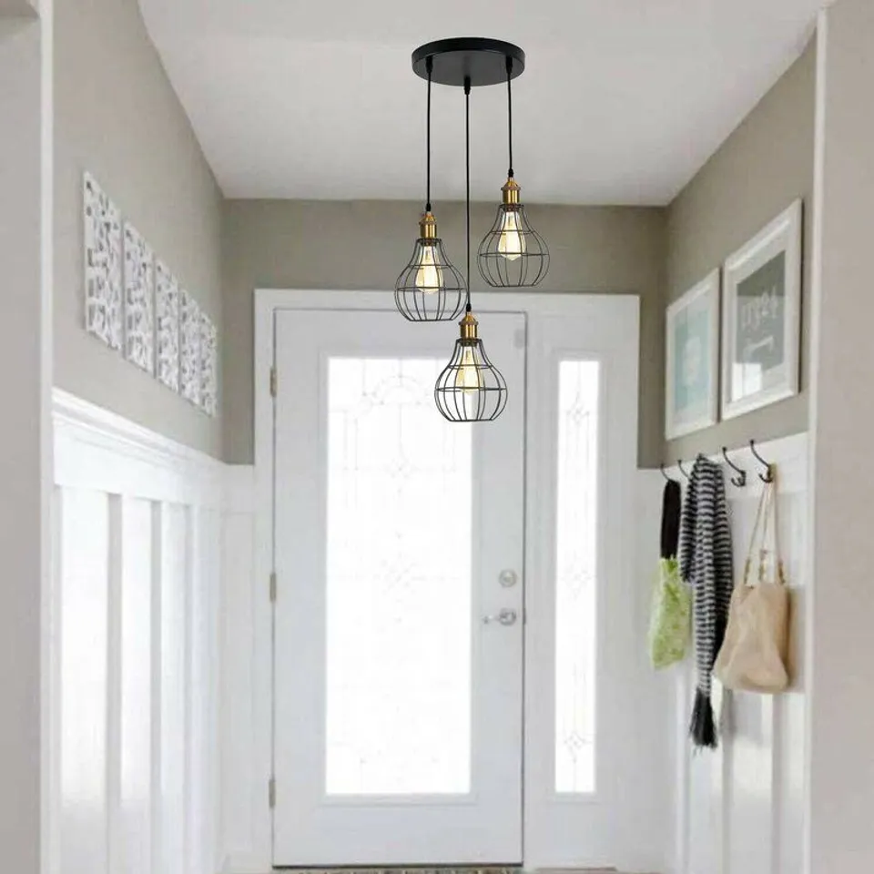 BOXED HEAVENER 3-LIGHT DOME PENDANT WITH PVC ACCENTS
