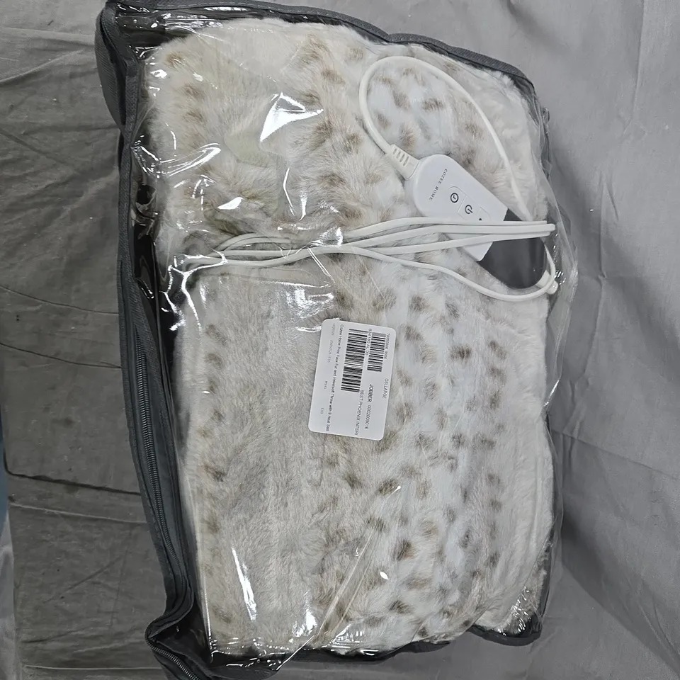 COZEE HOME PRINT FAUX FUR 9 HEAT SETTINGS THROW