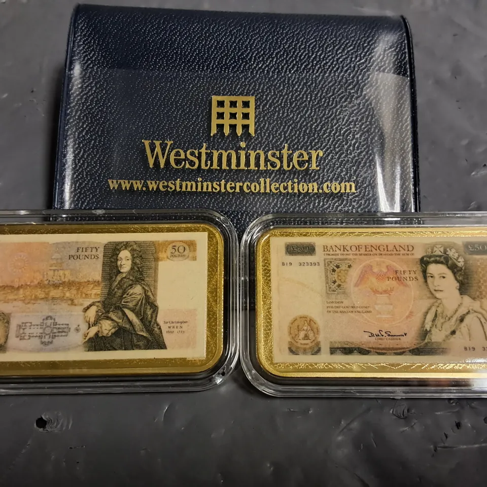 WESTMINSTER COLLECTION LIMITED EDITION BANK NOTE COMMEMORATIVE INGOTS
