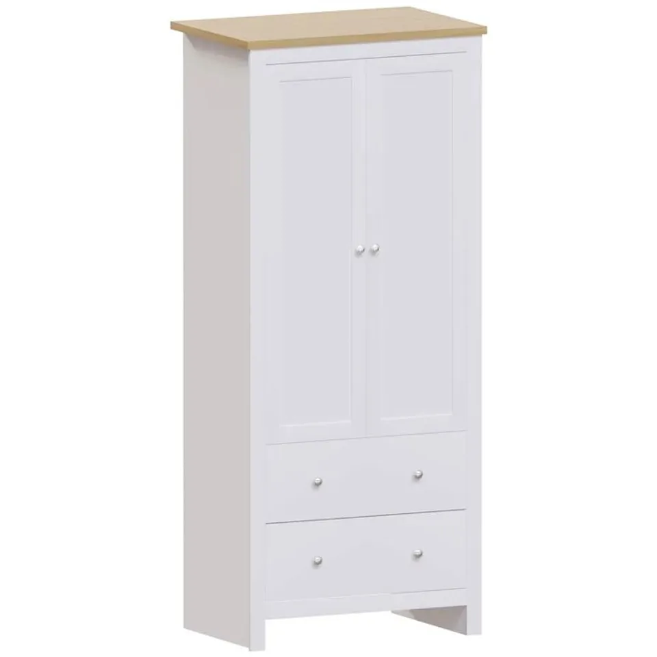 BOXED VIDA DESIGNS ARLINGTON 2 DOOR 2 DRAWER WARDROBE - WHITE (2 BOXES)
