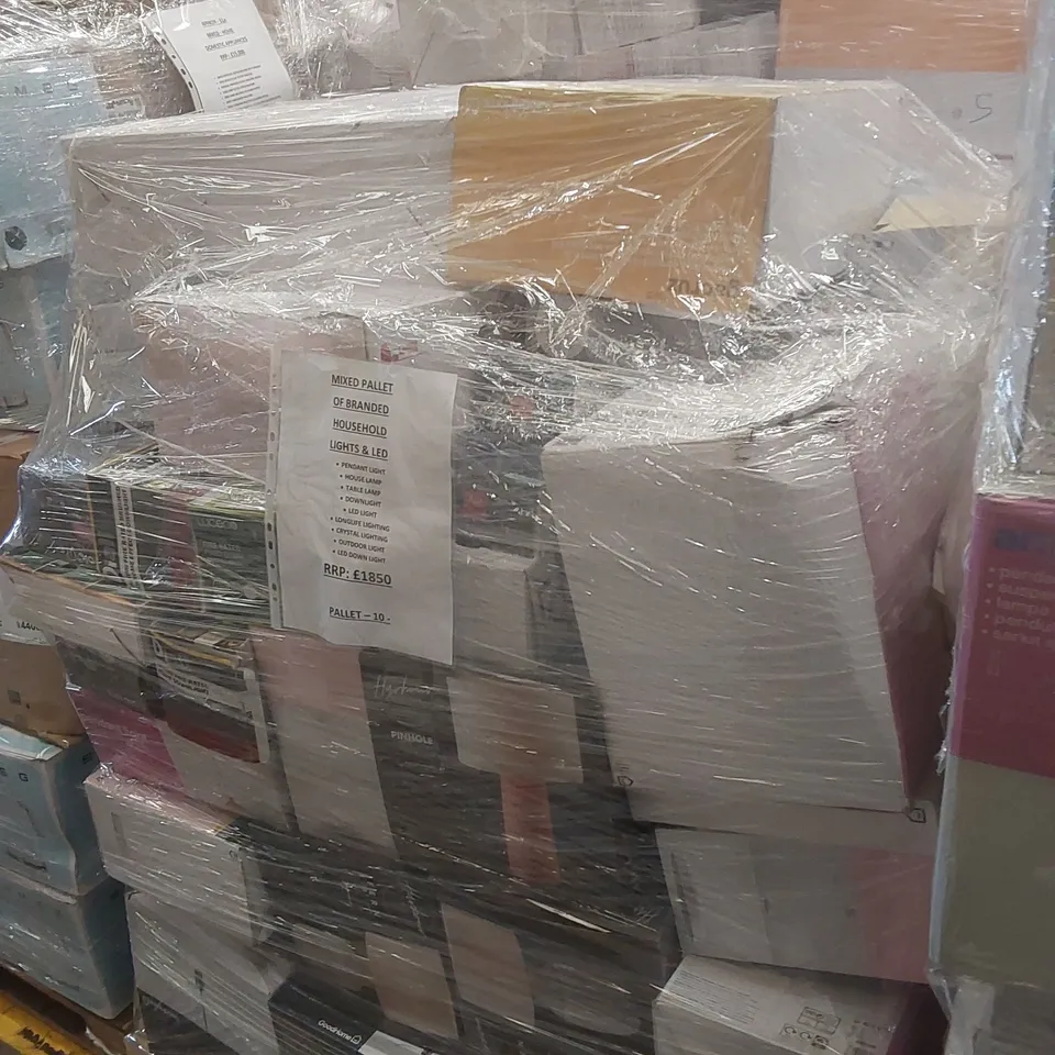 PALLET CONTAINING A LARGE QUANTITY OF BRANDED HOUSEHOLD LIGHTS