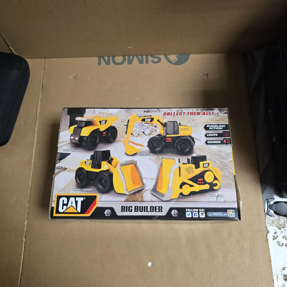 CAT BIG BUILDER CONSTRUCTION VEHICLES SET – BULLDOZER, EXCAVATOR, WHEEL LOADER & DUMP TRUCK (AGES 3+)
