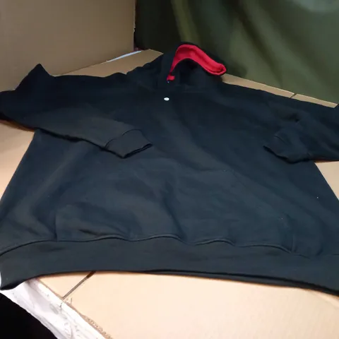 DESIGNER BLACK/RED FRONT POCKET HOODIE - 2XL