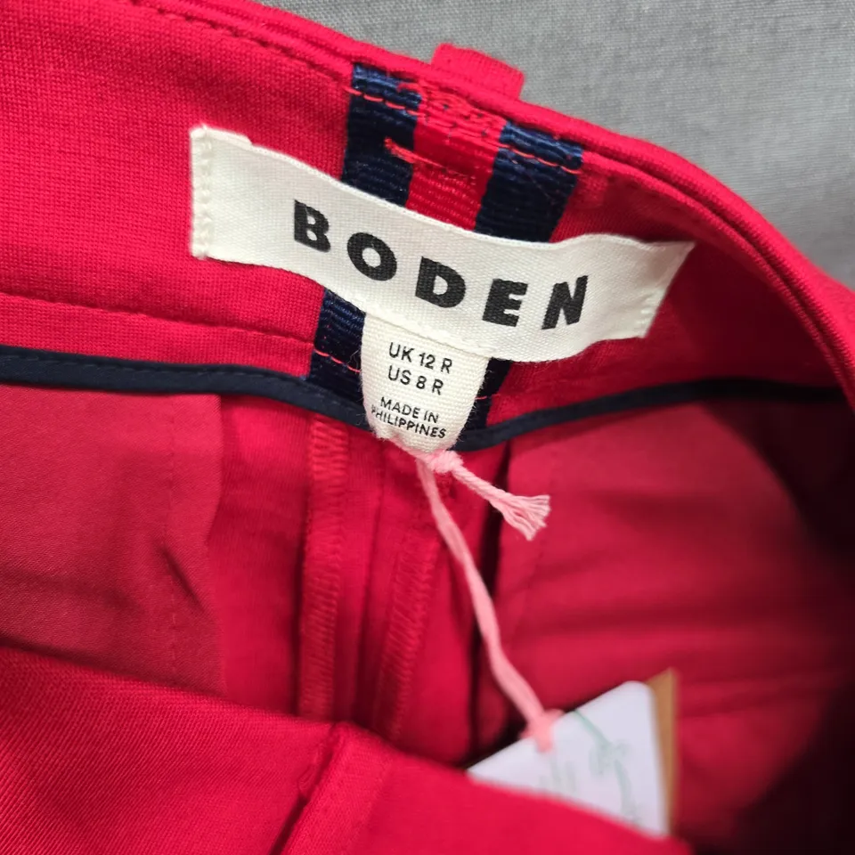 BODEN WOMEN'S RED TROUSERS – UK 12R (US 8R)