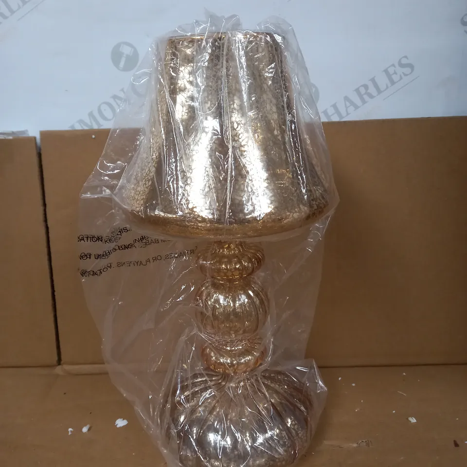 HOME REFLECTIONS PRE-LIT LED MERCURY GLASS LAMP GOLD