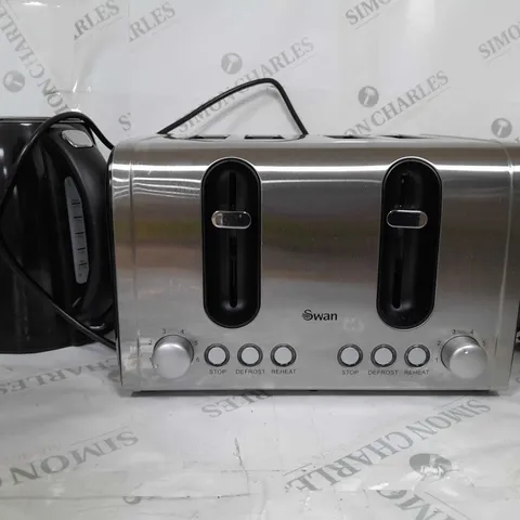 BOXED SWAN KETTLE & TOASTER 4-SLICE TWIN PACK - BLACK