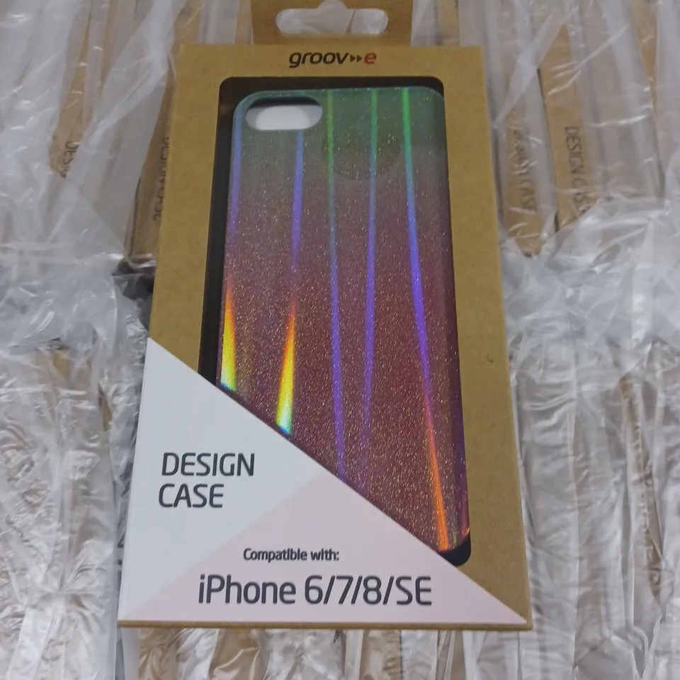 LOT OF APPROXIMATELY 100 GROOVE PINK POLARISED DESIGN CASES FOR IPHONE 6/7/8/SE