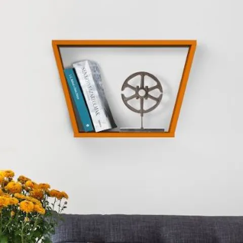 BRAND NEW BOXED ORANGE TRAPIZOID SHAPE SHELVING UNIT