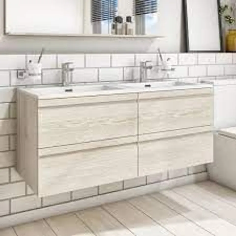 BOXED BOSTON 1200 FOUR DRAWER WALL HUNG VANITY UNIT MOGRAIN