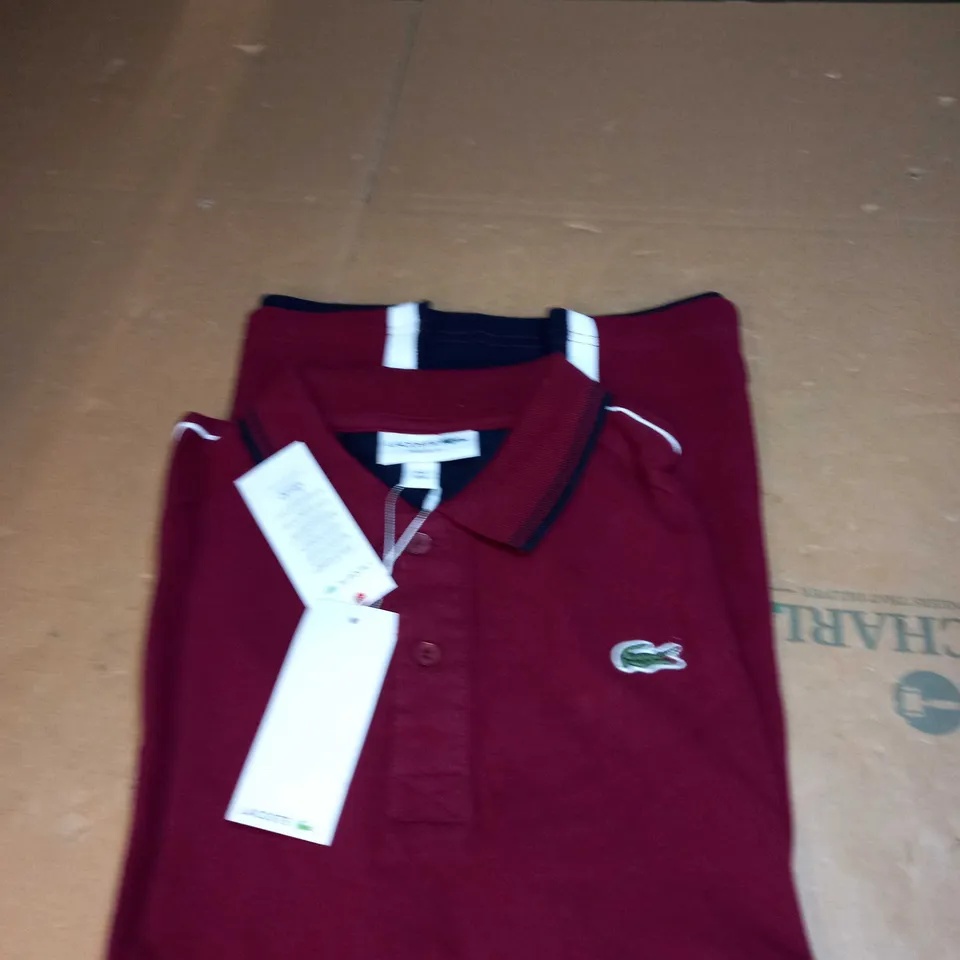 LACOSTE BURGUNDY POLO SHIRT SIZE M