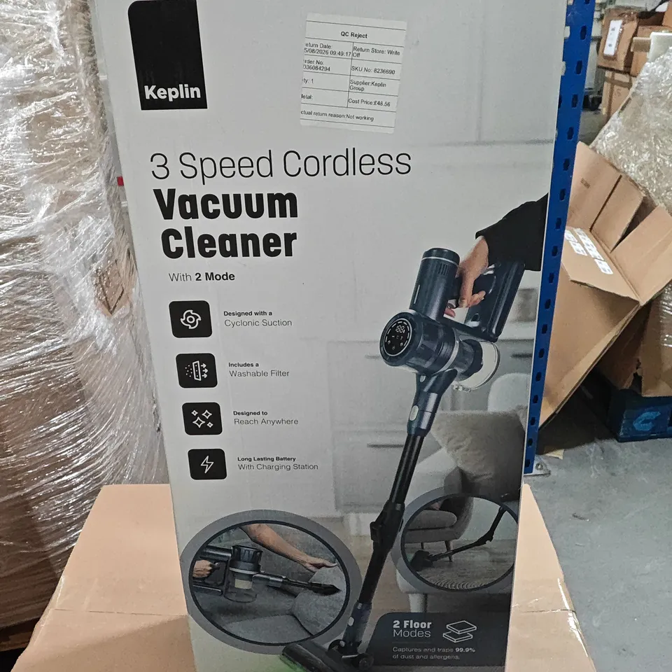 KEPLIN 3 SPEED CORDLESS VACUUM CLEANER – BOXED