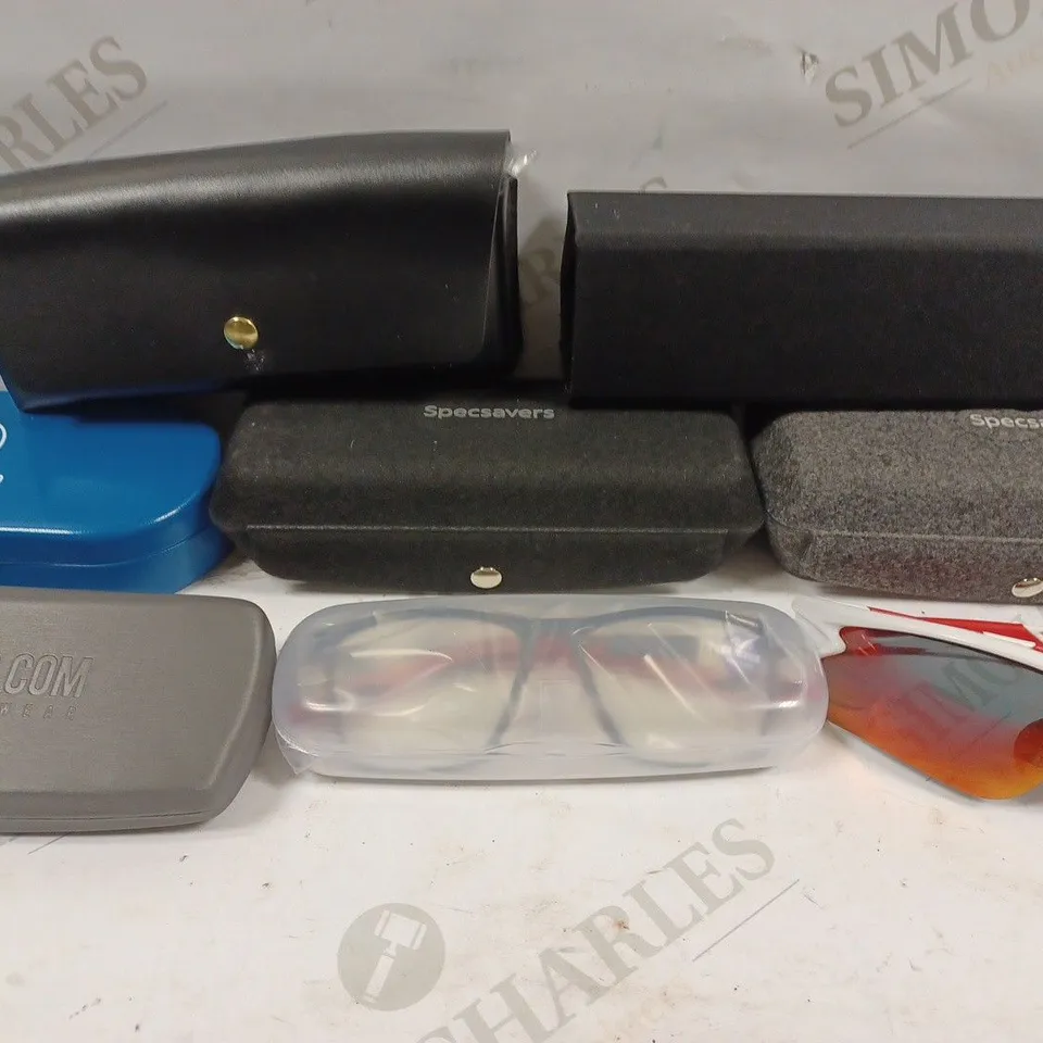 BOX TO CONTAIN APPROX. 18 X ASSORTED PAIRS OF GLASSES. SIZES & BRANDS VARY - COLLECTION ONLY