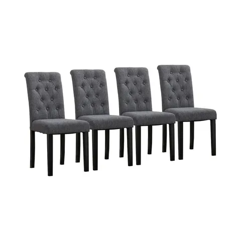 BOXED BRAINARD TUFTED LINEN SIDE CHAIR